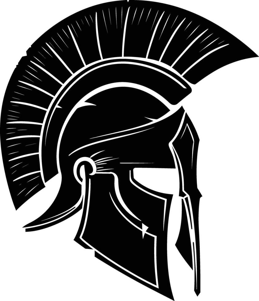 ai gegenereerd silhouet oude Grieks helm zwart kleur enkel en alleen vector