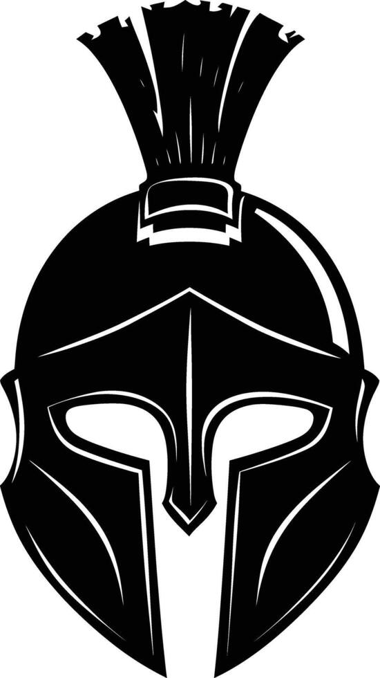 ai gegenereerd silhouet oude Grieks helm zwart kleur enkel en alleen vector