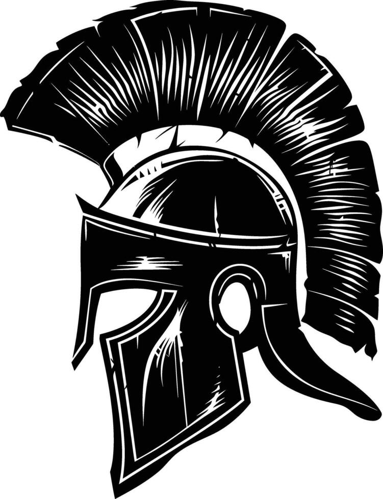 ai gegenereerd silhouet oude Grieks helm zwart kleur enkel en alleen vector