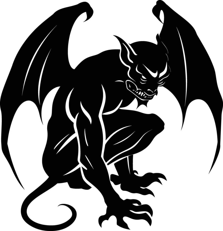 ai gegenereerd silhouet waterspuwer mythisch schepsel monster in mmorpg spel zwart kleur enkel en alleen vector