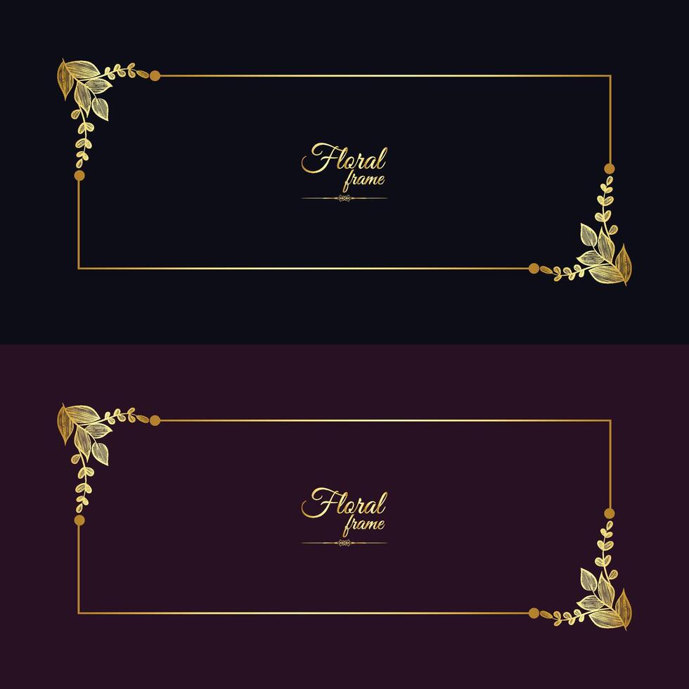 gouden grens warm kleur grens kader afbeelding kader goud en luxe bloemen kader vector
