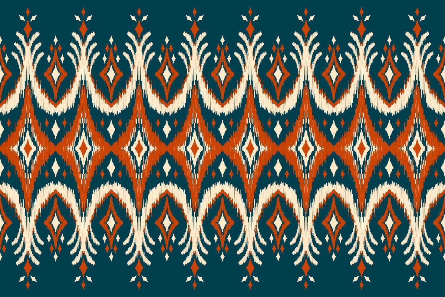 etnisch ikat naadloos patroon traditioneel. tapijt tribal stijl. aztec ornament afdrukken. vector