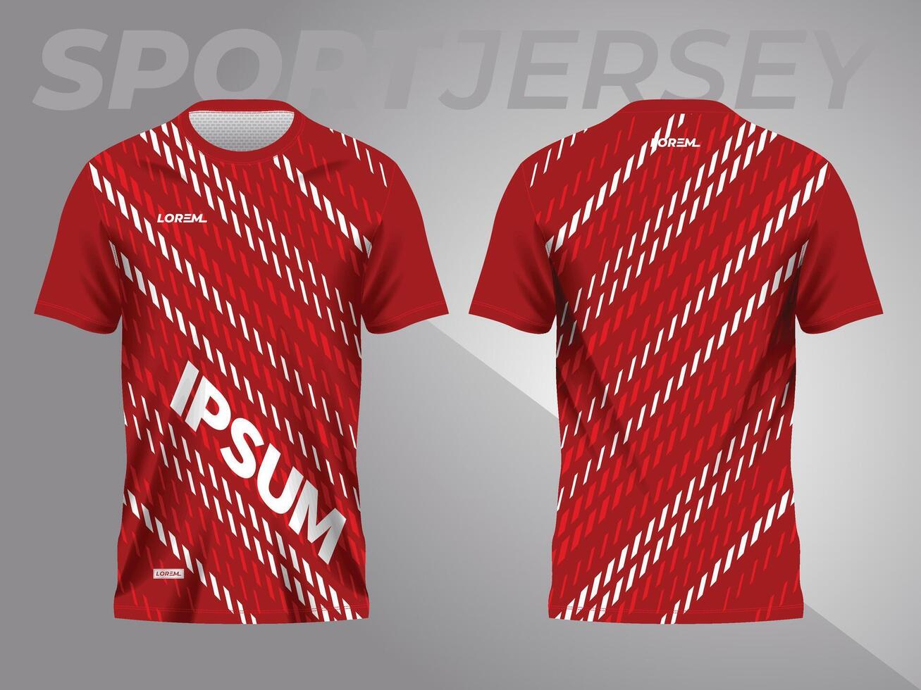 rood abstract achtergrond en patroon voor sport Jersey ontwerp en model. voorkant en terug visie sjabloon vector