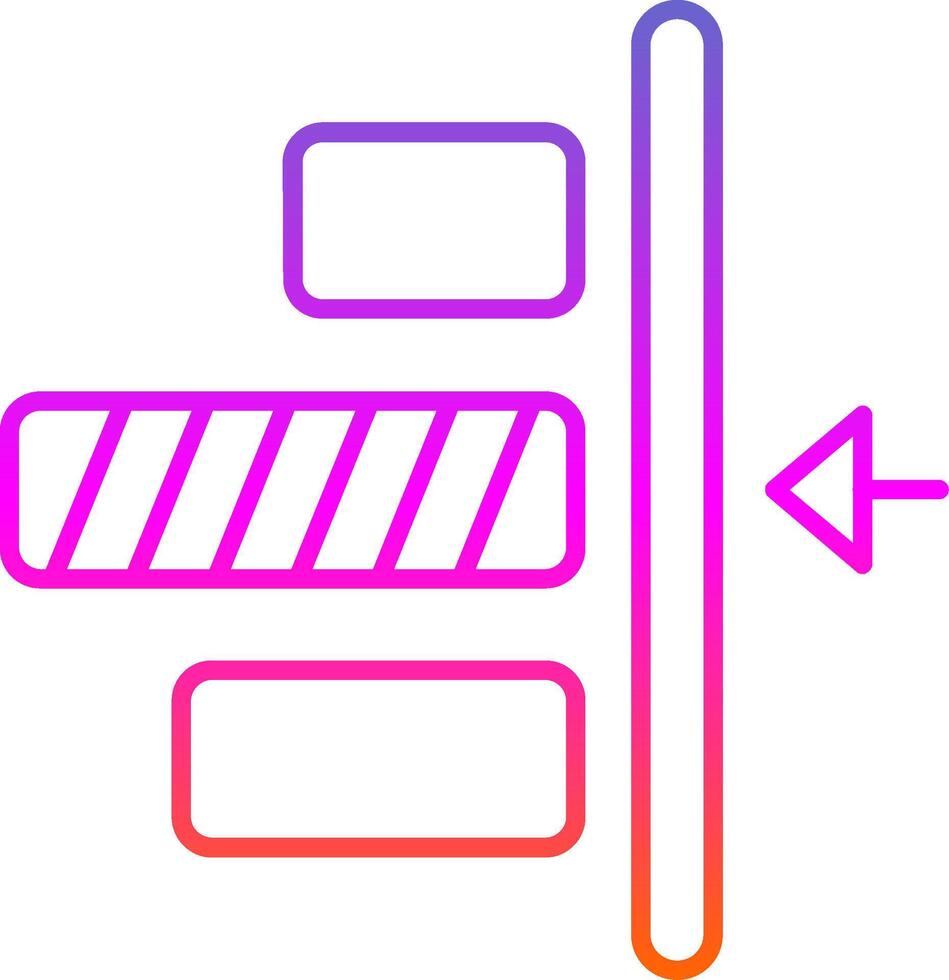 Rechtsaf uitlijning lijn helling icoon vector