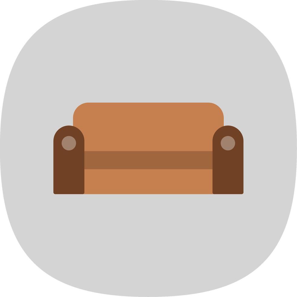 sofa vlak kromme icoon vector