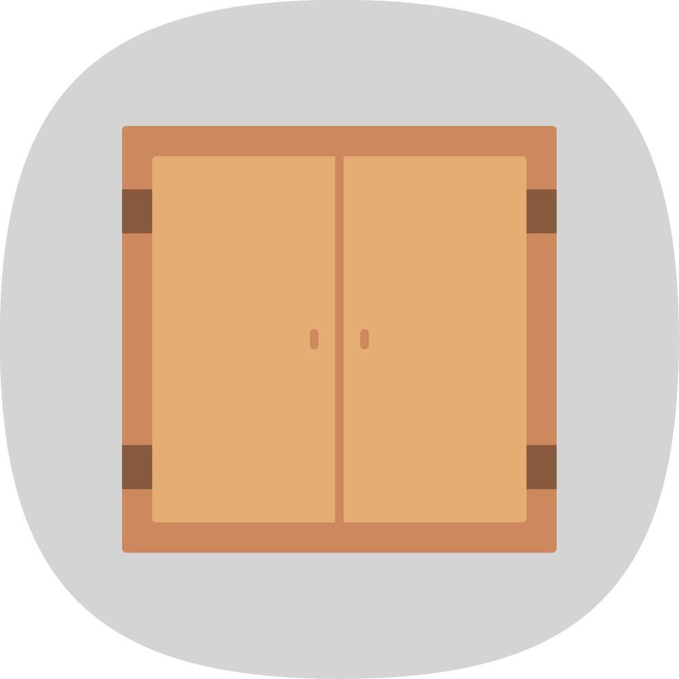 deur vlak kromme icoon vector