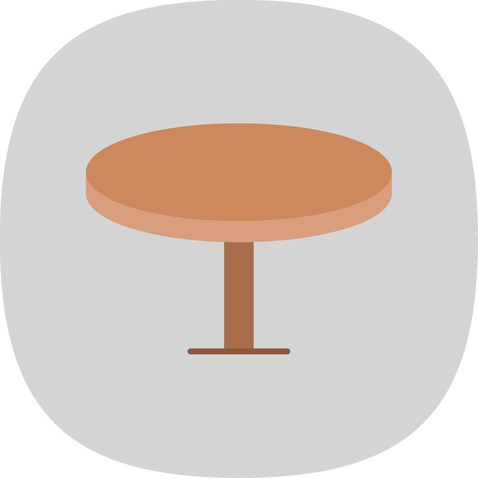 ronde tafel vlak kromme icoon vector