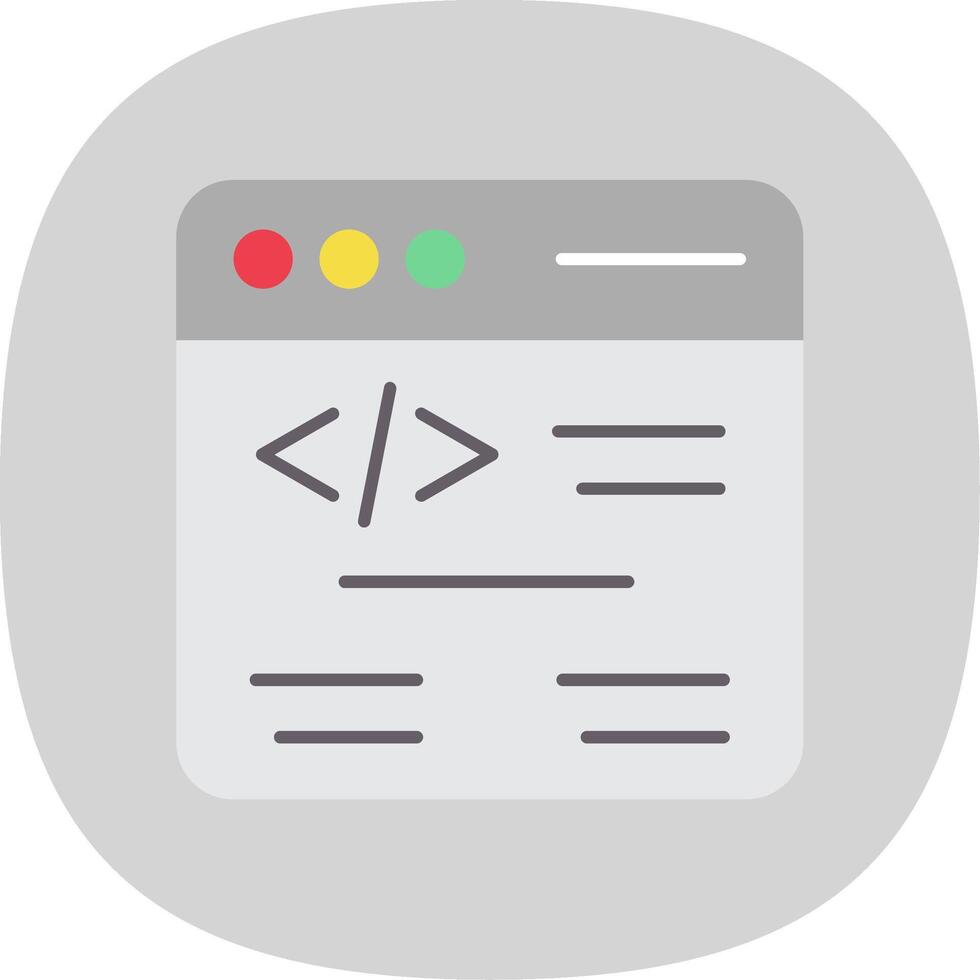 web codering vlak kromme icoon vector