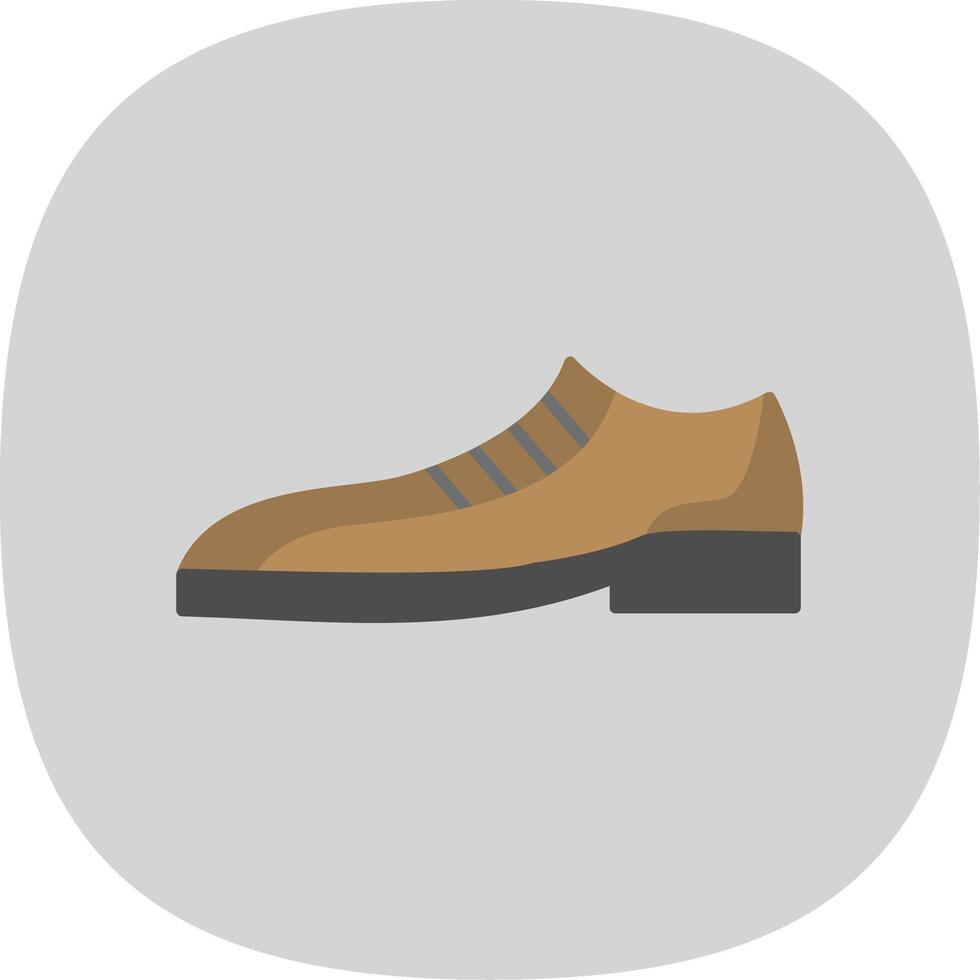 formeel schoenen vlak kromme icoon vector