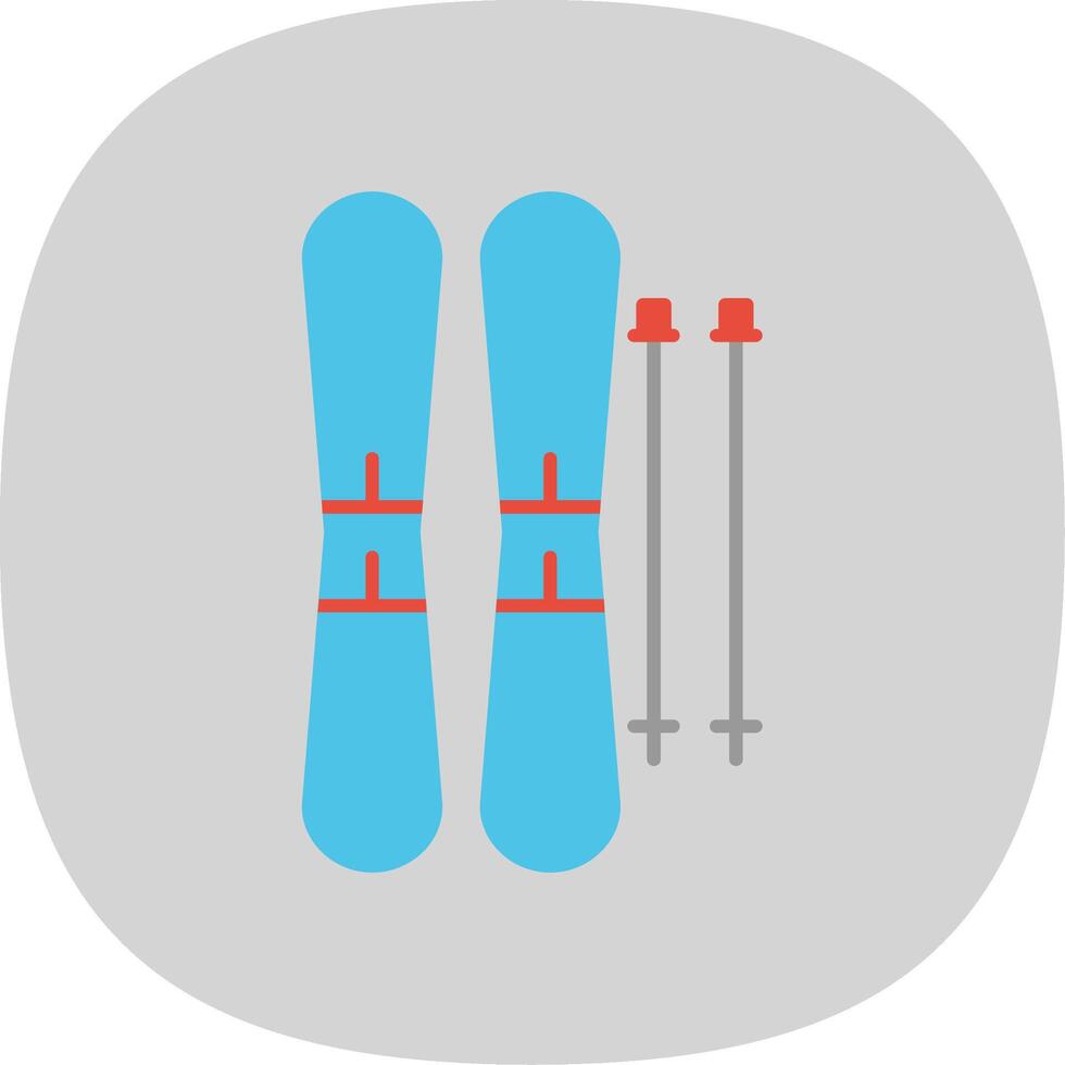 skis vlak kromme icoon vector