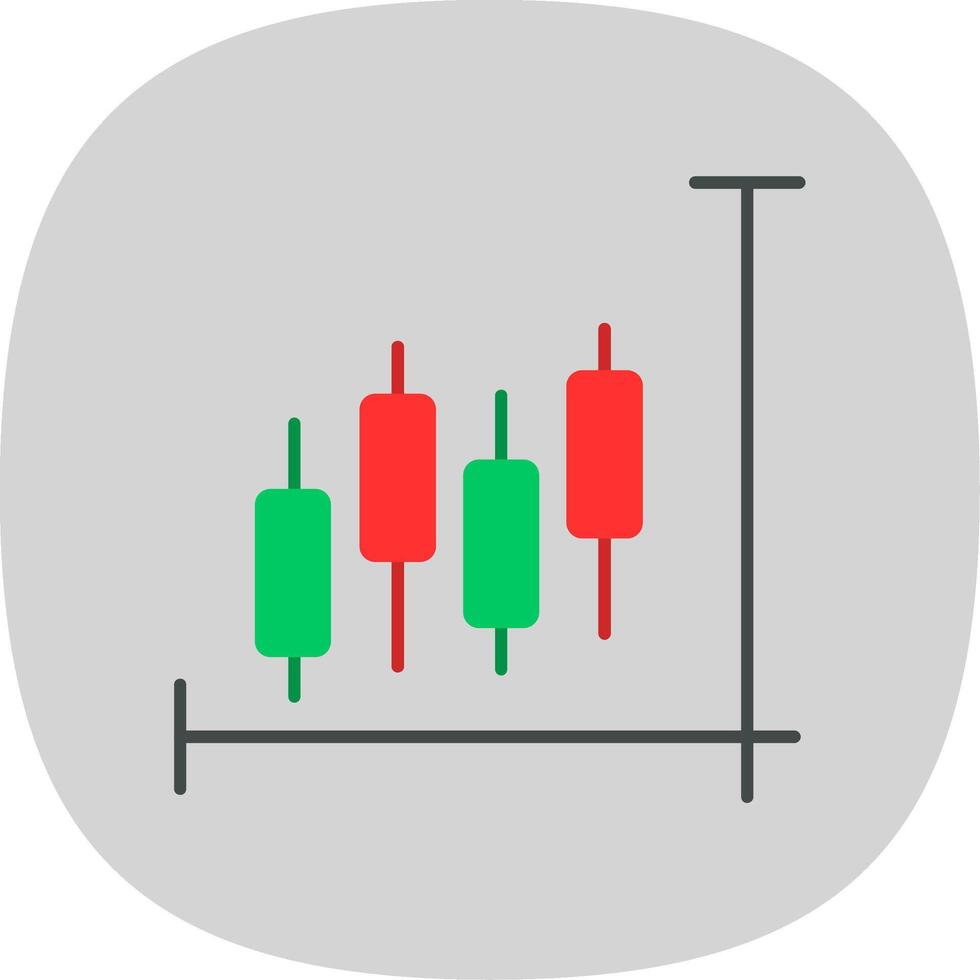 voorraad markt vlak kromme icoon vector