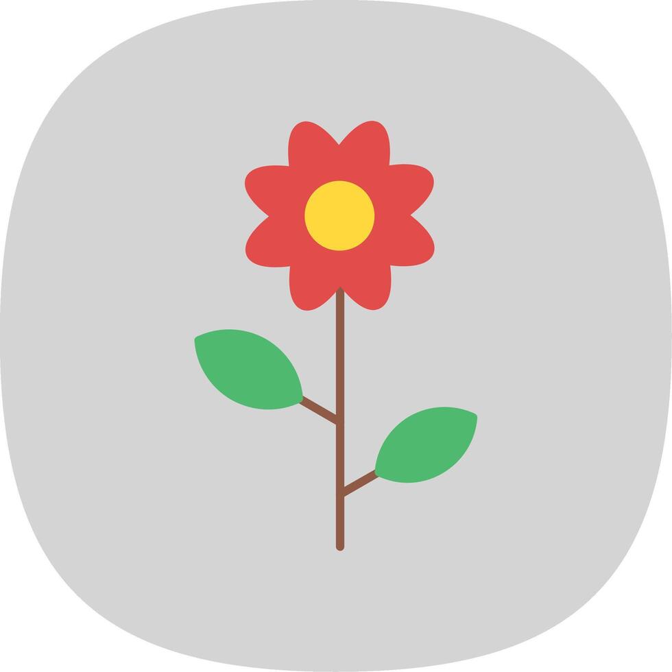 bloemen vlak kromme icoon vector