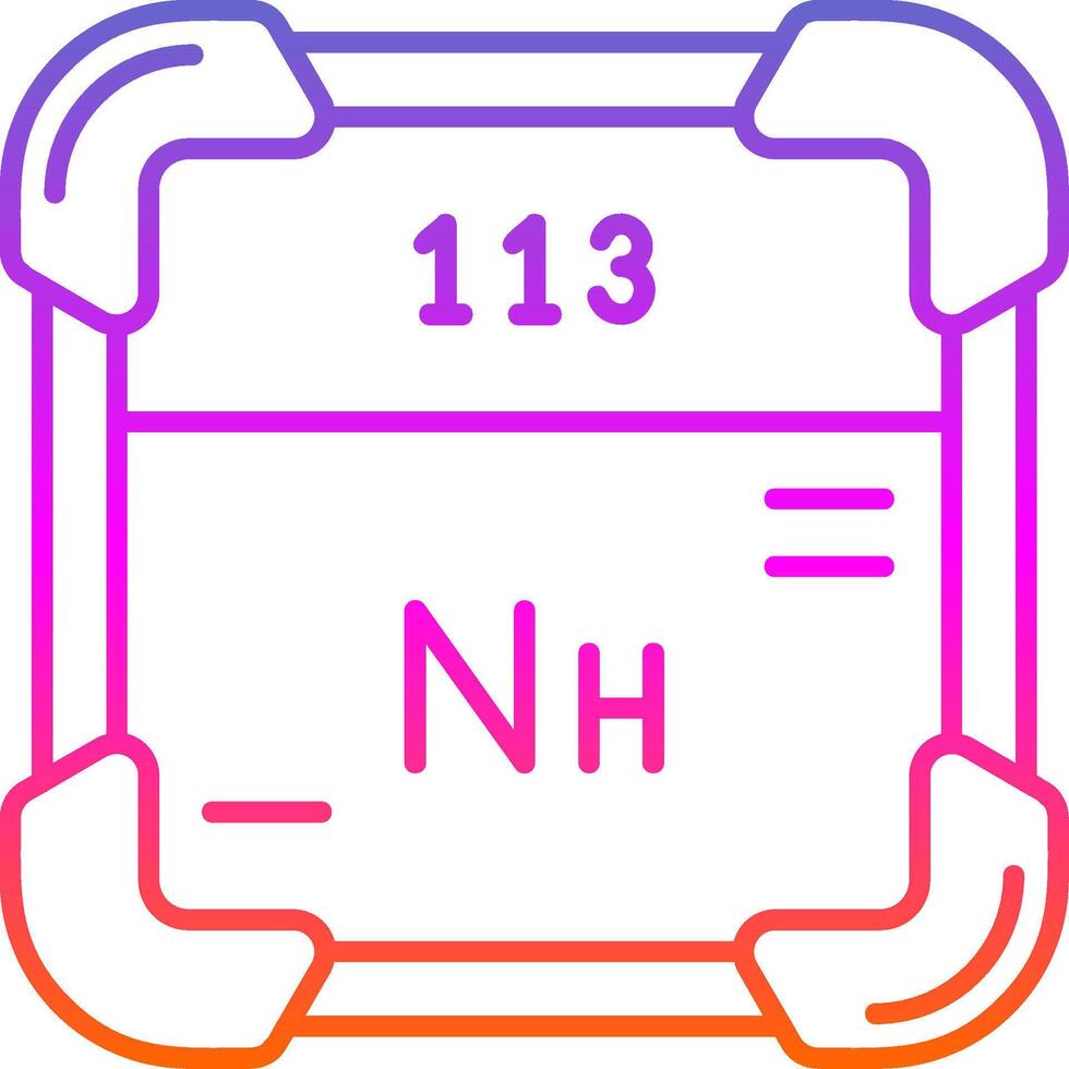 nihonium lijn helling icoon vector