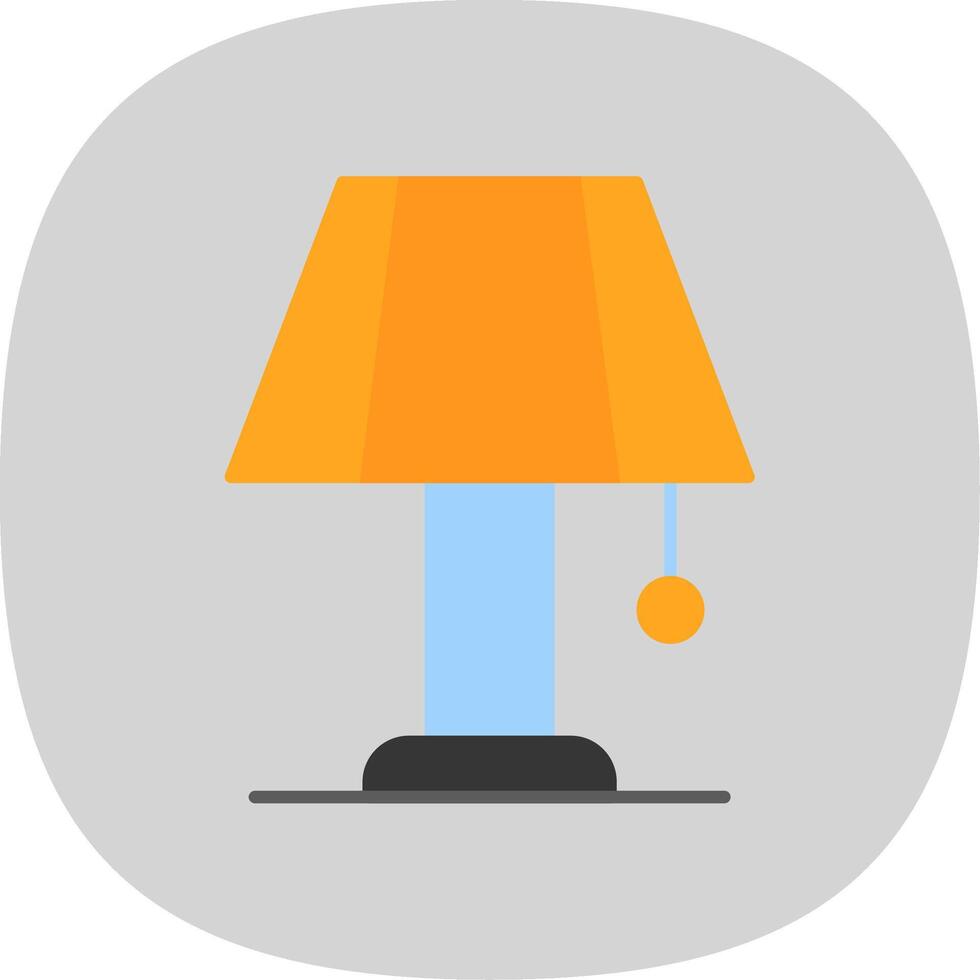 tafel lamp vlak kromme icoon vector