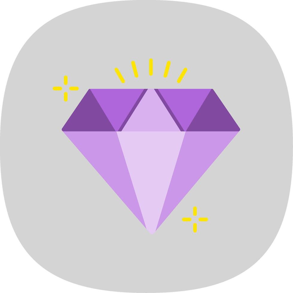 diamant vlak kromme icoon vector