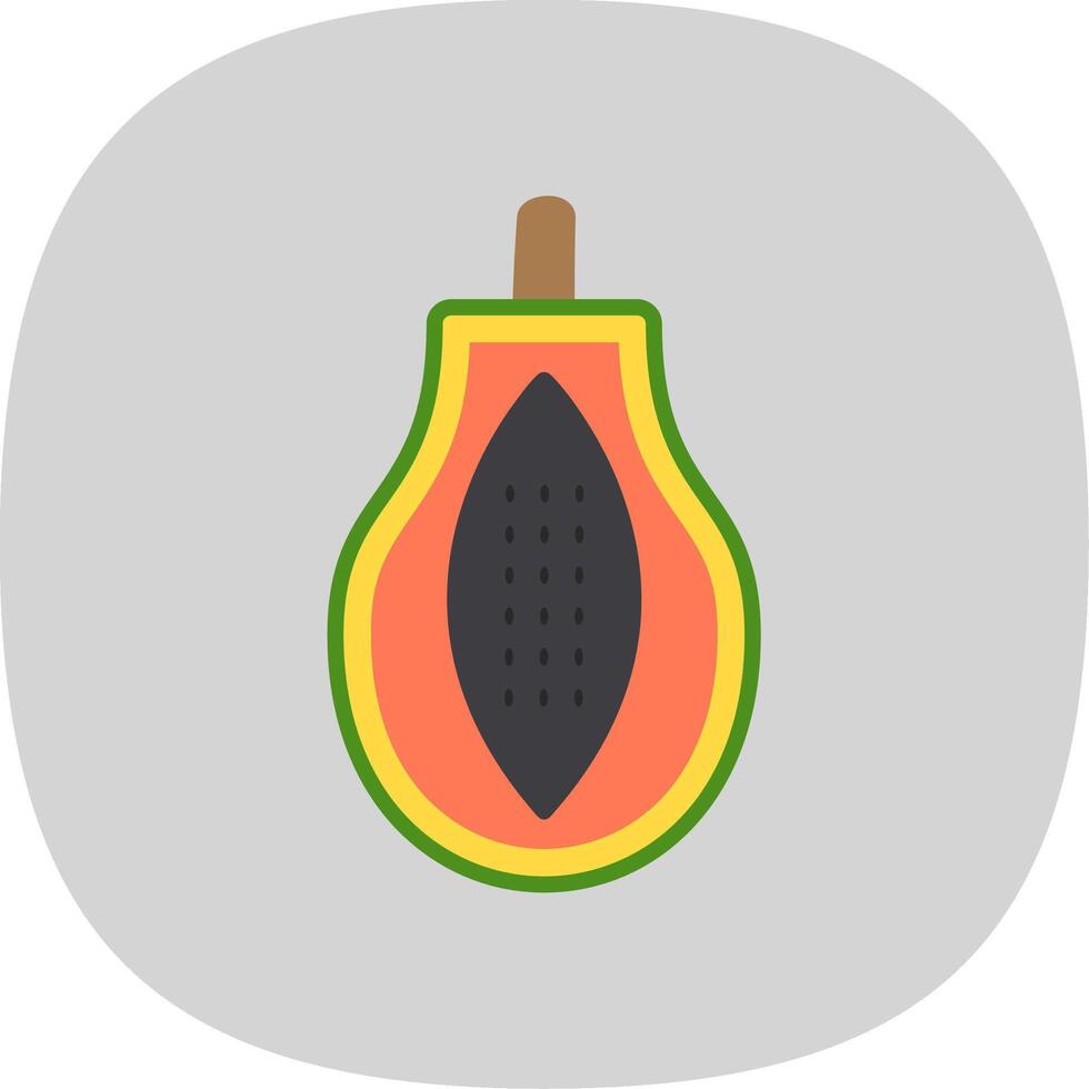 papaja vlak kromme icoon vector