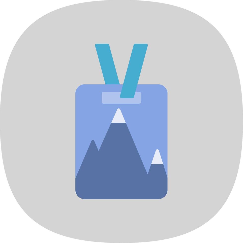 ski voorbij gaan aan vlak kromme icoon vector