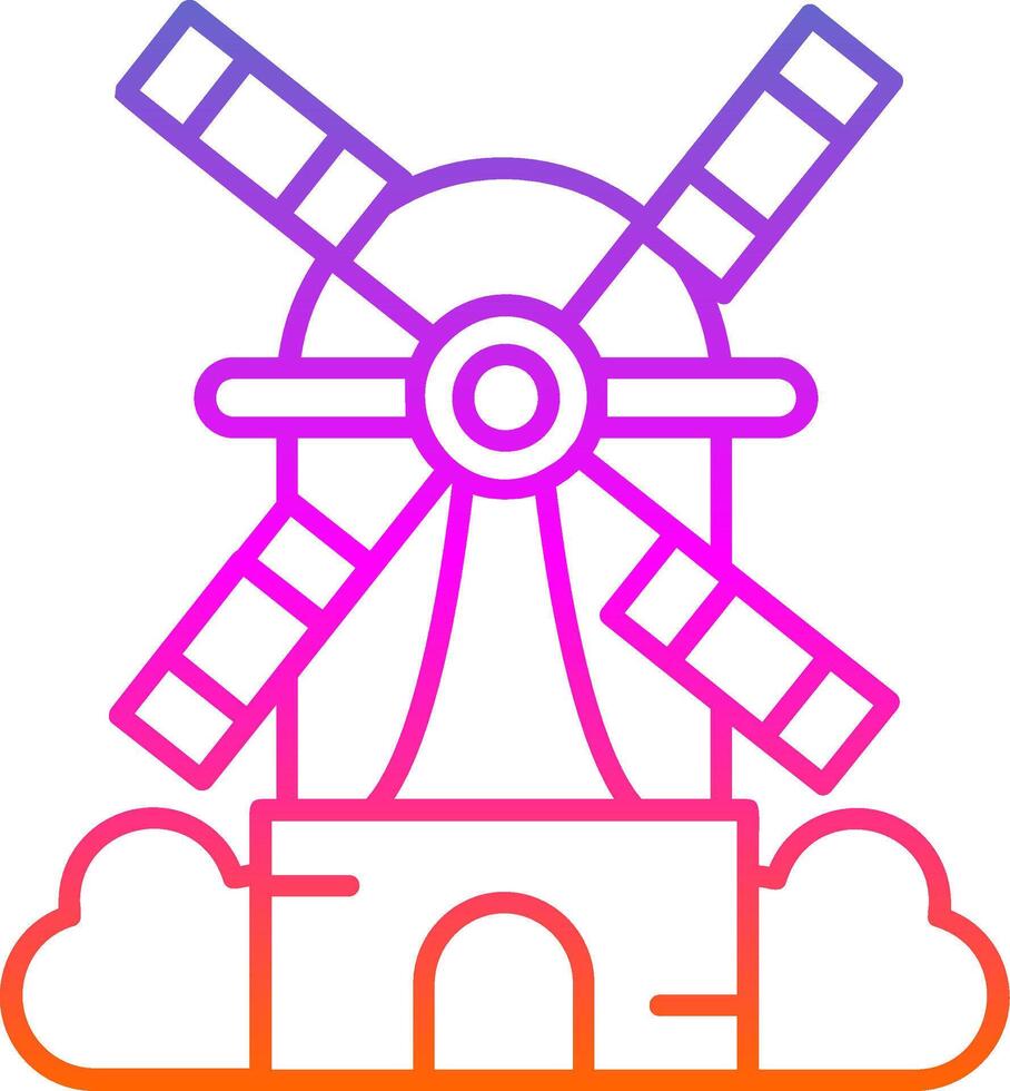 windmolen lijn verloop pictogram vector