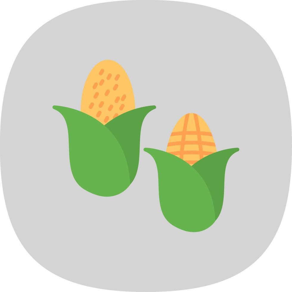 maïs vlak kromme icoon vector