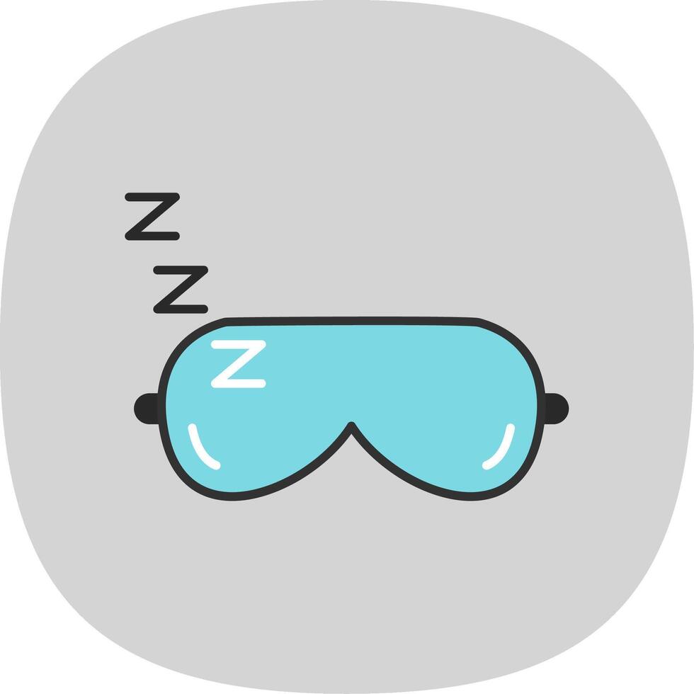 slapen masker vlak kromme icoon vector