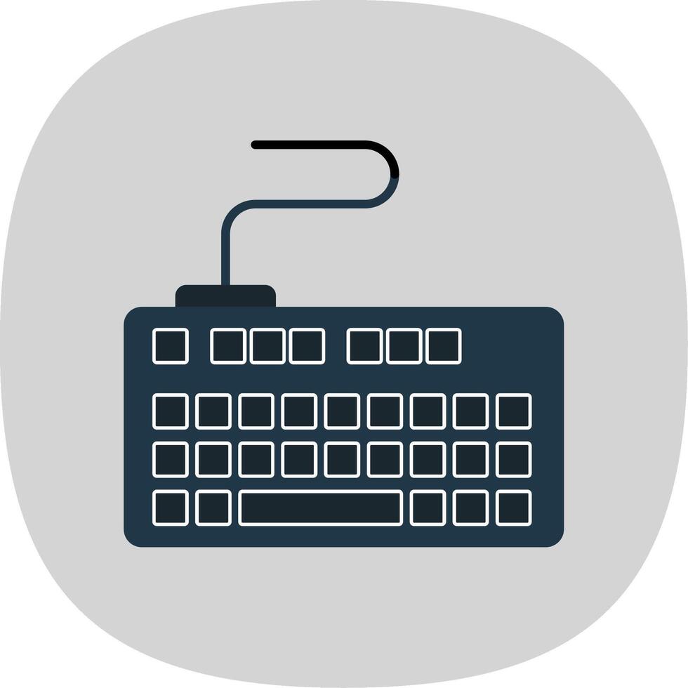 toetsenbord vlak kromme icoon vector