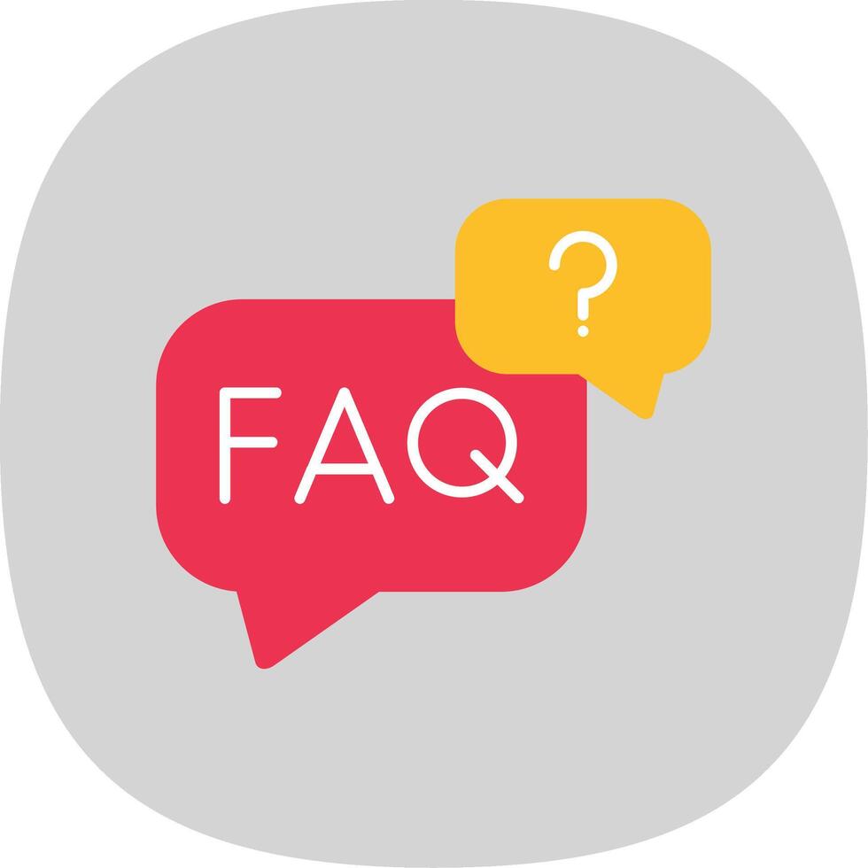 FAQ vlak kromme icoon vector