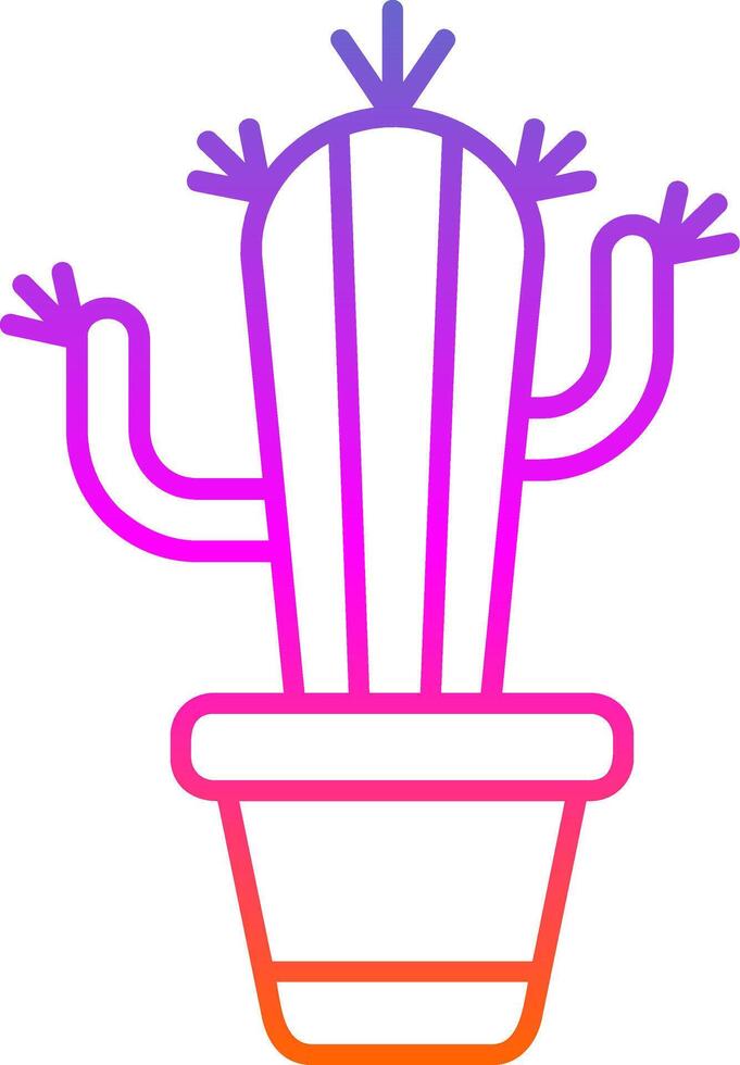 cactus lijn helling icoon vector