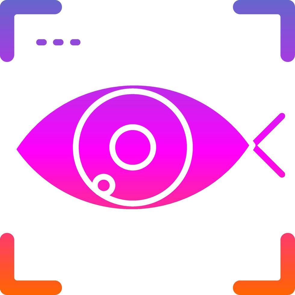 vis oog glyph helling icoon vector