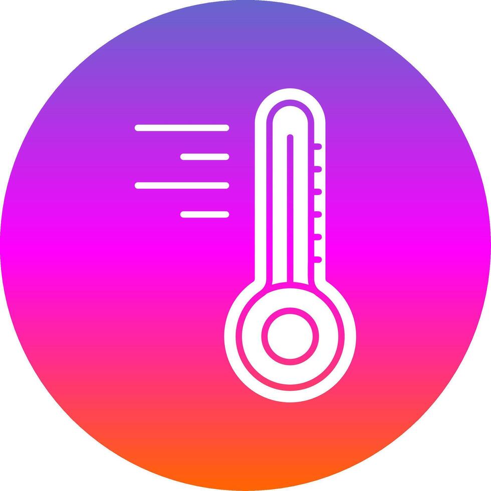 thermometer glyph helling cirkel icoon vector