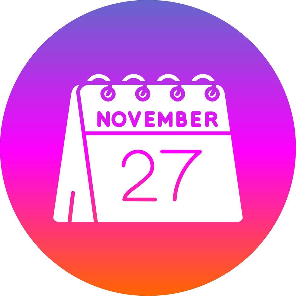 27e van november glyph helling cirkel icoon vector