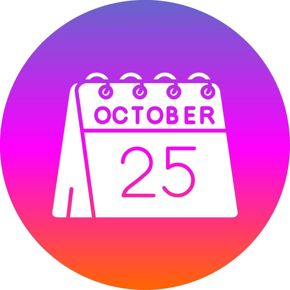 25e van oktober glyph helling cirkel icoon vector