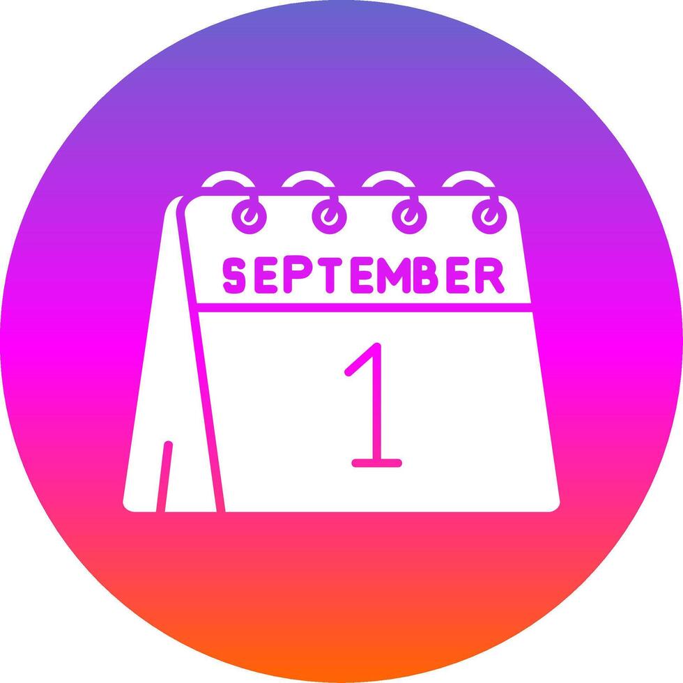 1e van september glyph helling cirkel icoon vector