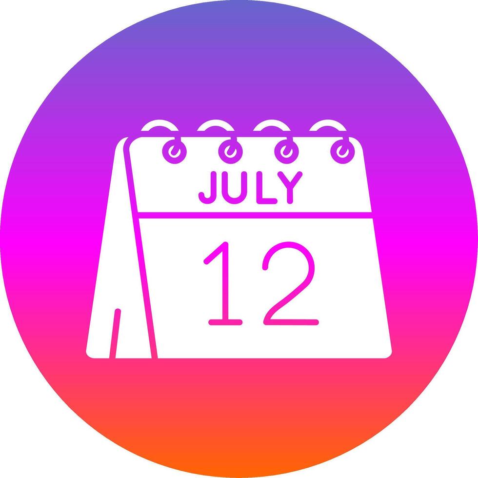 12e van juli glyph helling cirkel icoon vector