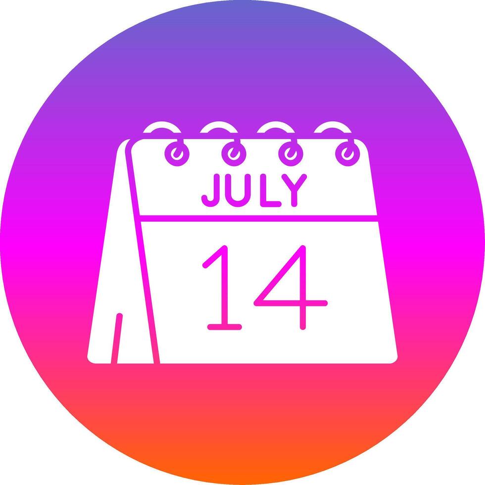 14e van juli glyph helling cirkel icoon vector