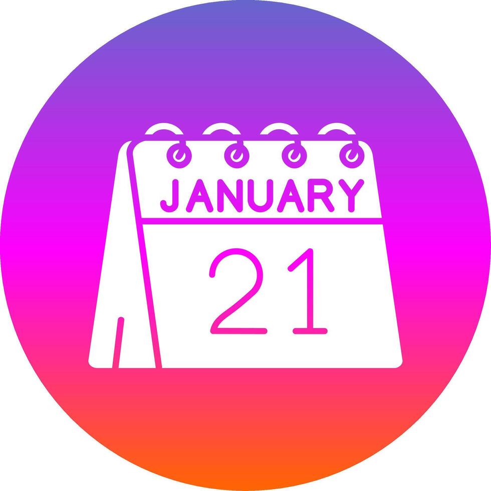 21e van januari glyph helling cirkel icoon vector