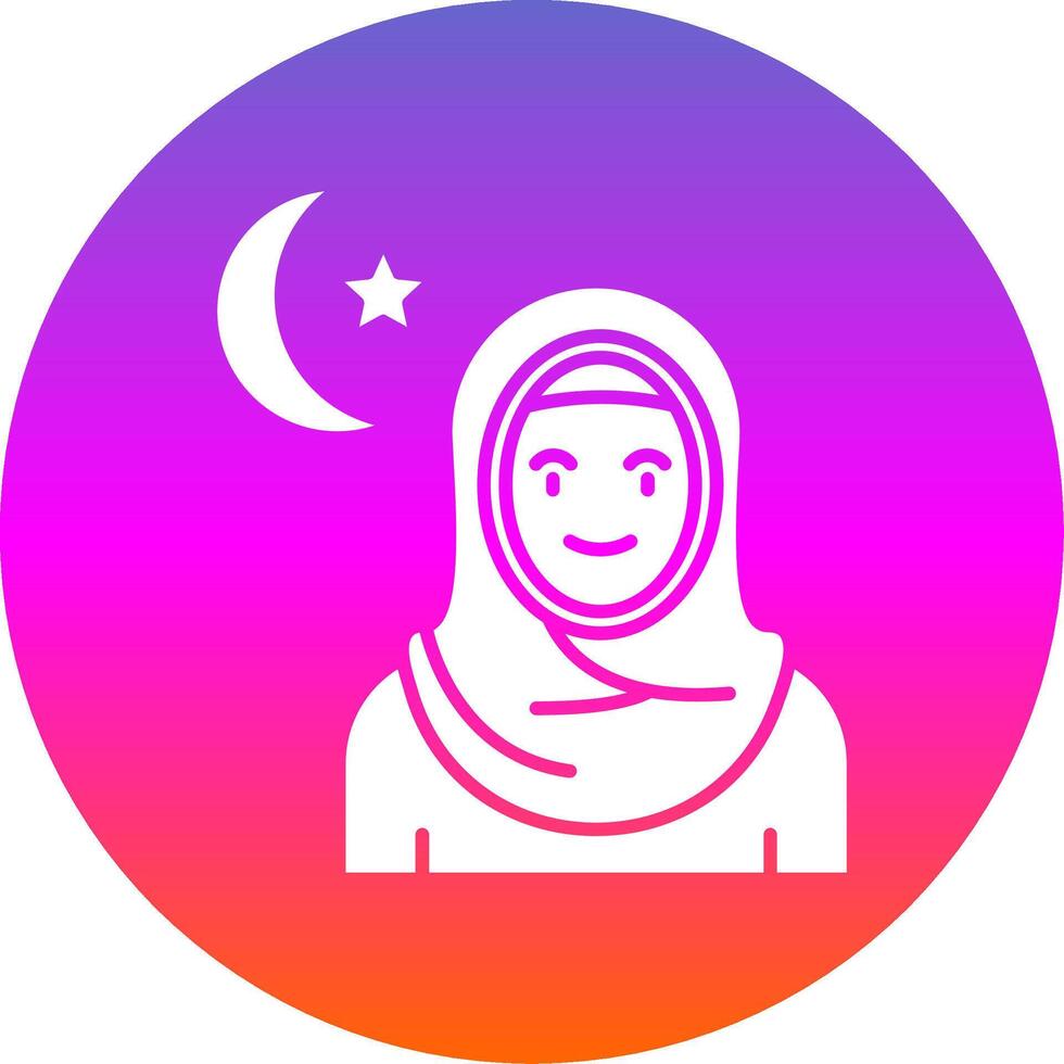 moslim glyph helling cirkel icoon vector