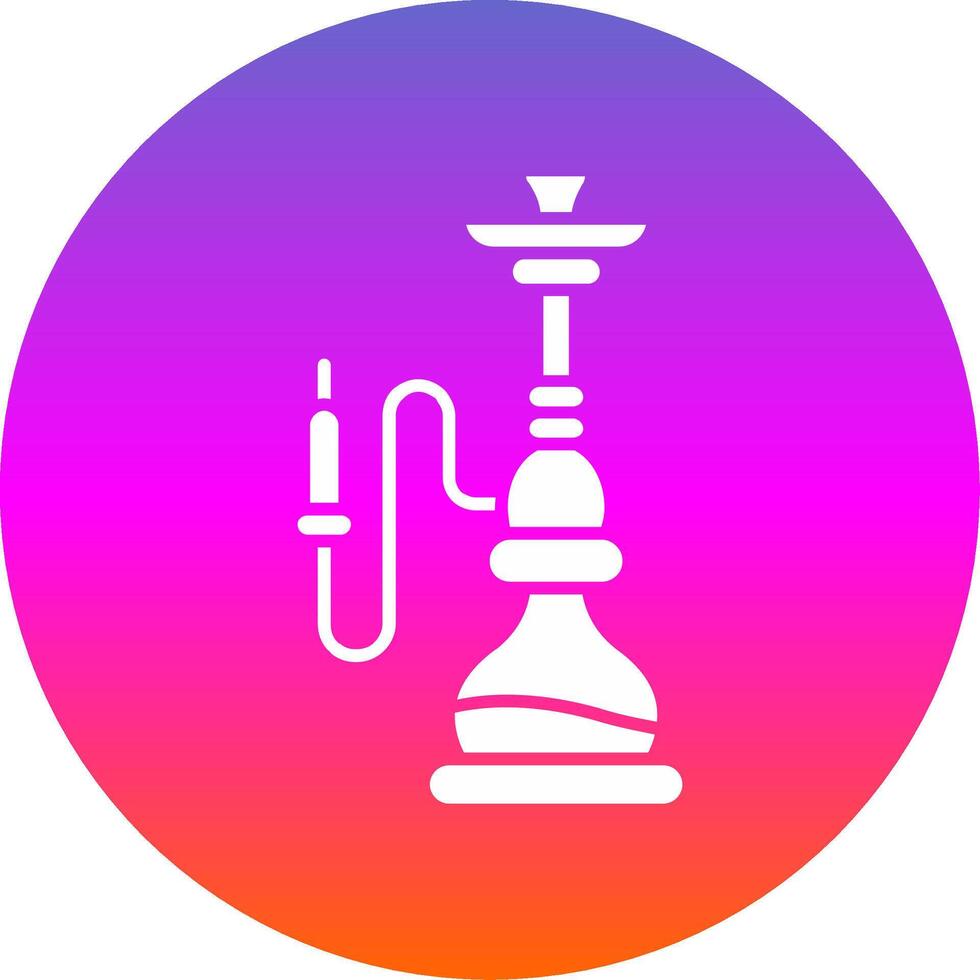 hookah glyph helling cirkel icoon vector