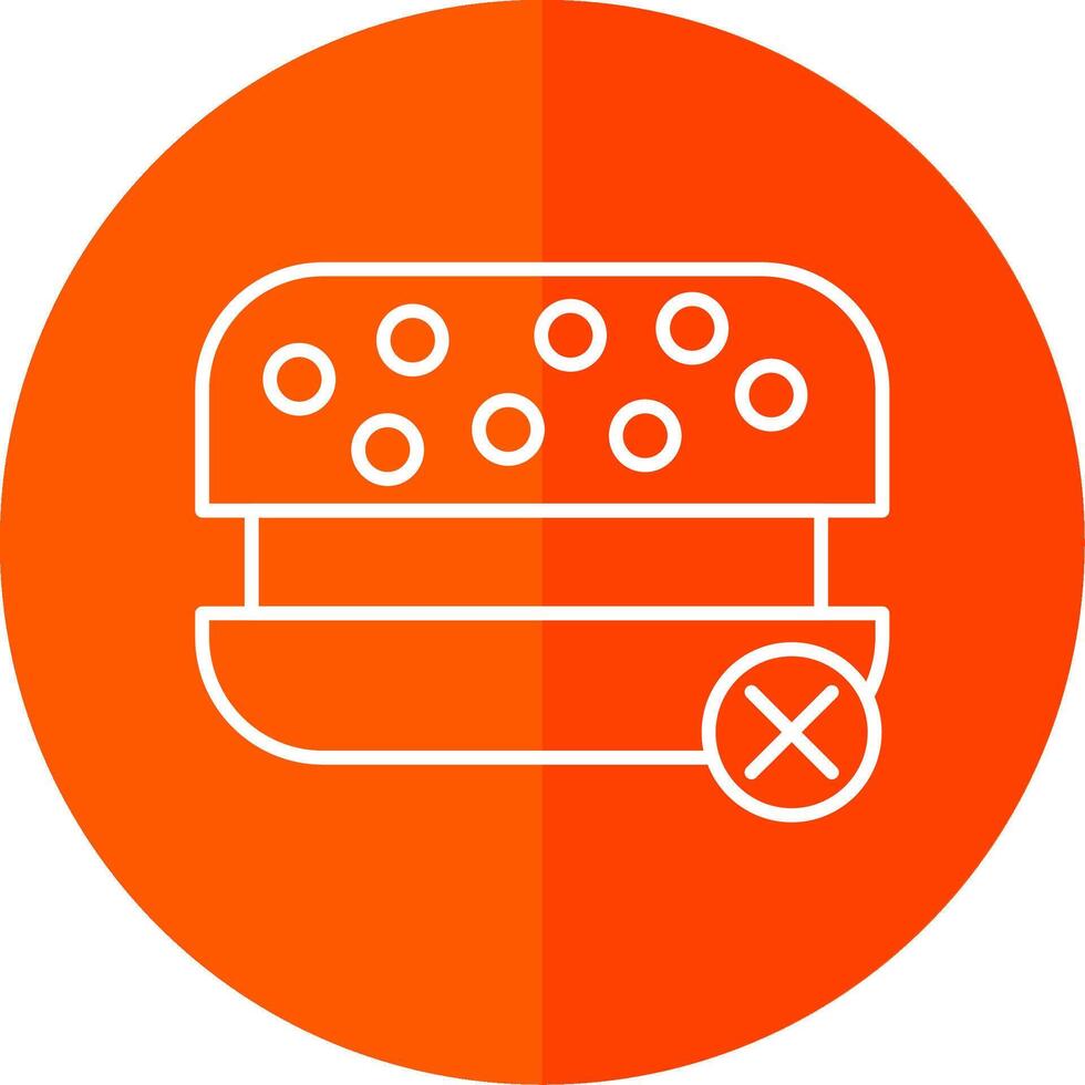 Nee snel voedsel lijn rood cirkel icoon vector