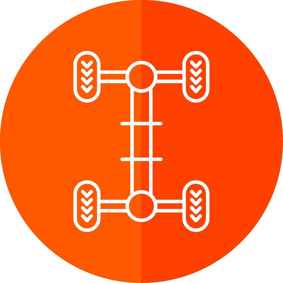 chassis lijn rood cirkel icoon vector