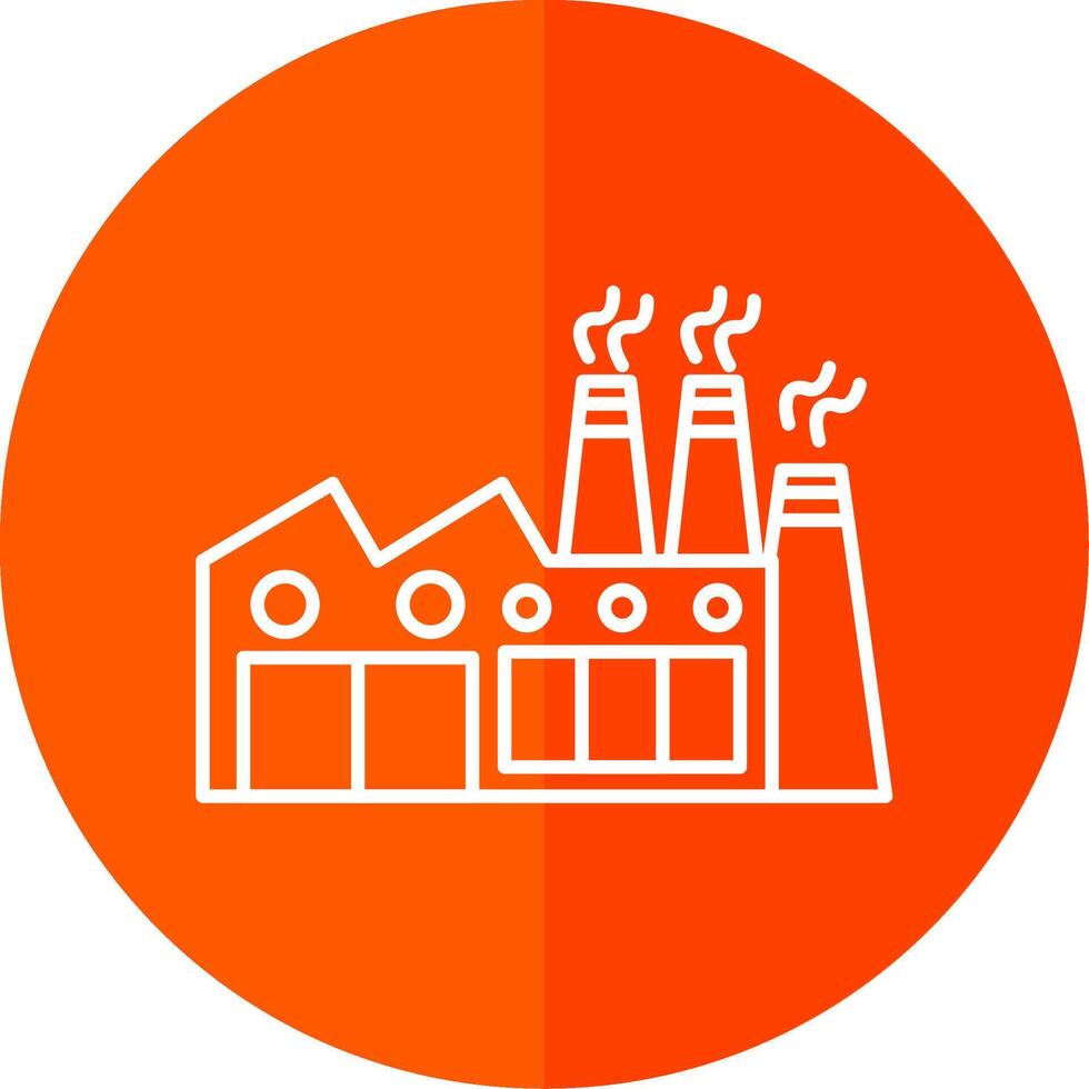 fabriek lijn rood cirkel icoon vector