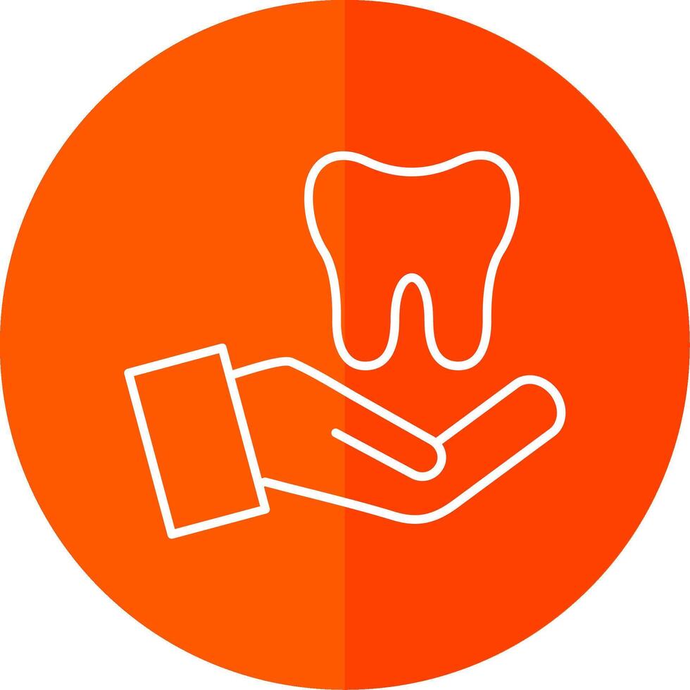 tandheelkundig zorg lijn rood cirkel icoon vector