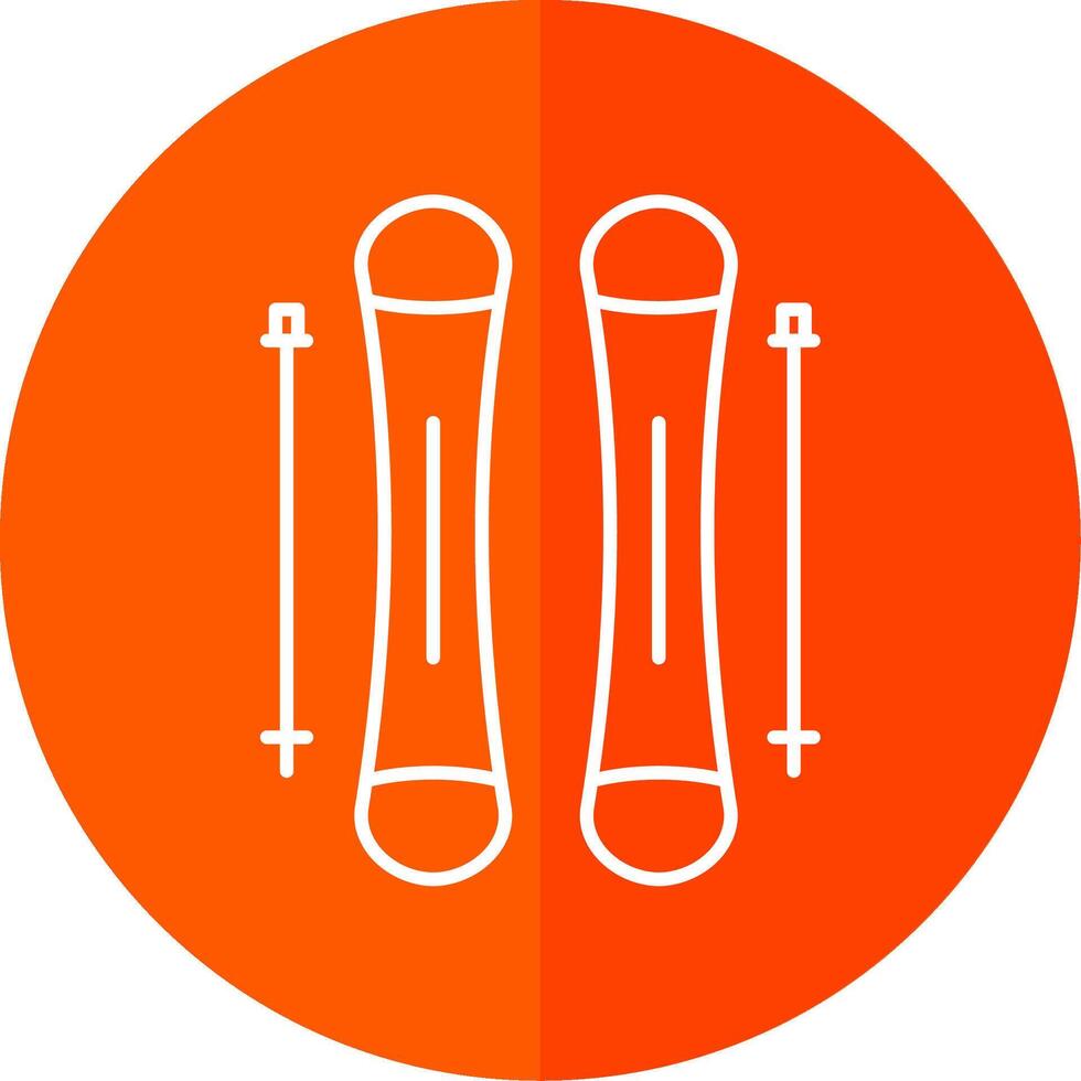 skiën lijn rood cirkel icoon vector