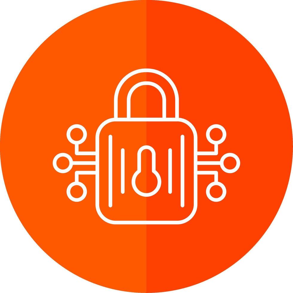 beveiligd verbinding lijn rood cirkel icoon vector