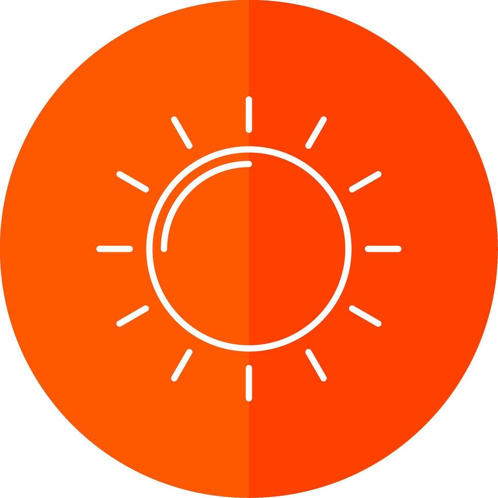 zon lijn rood cirkel icoon vector