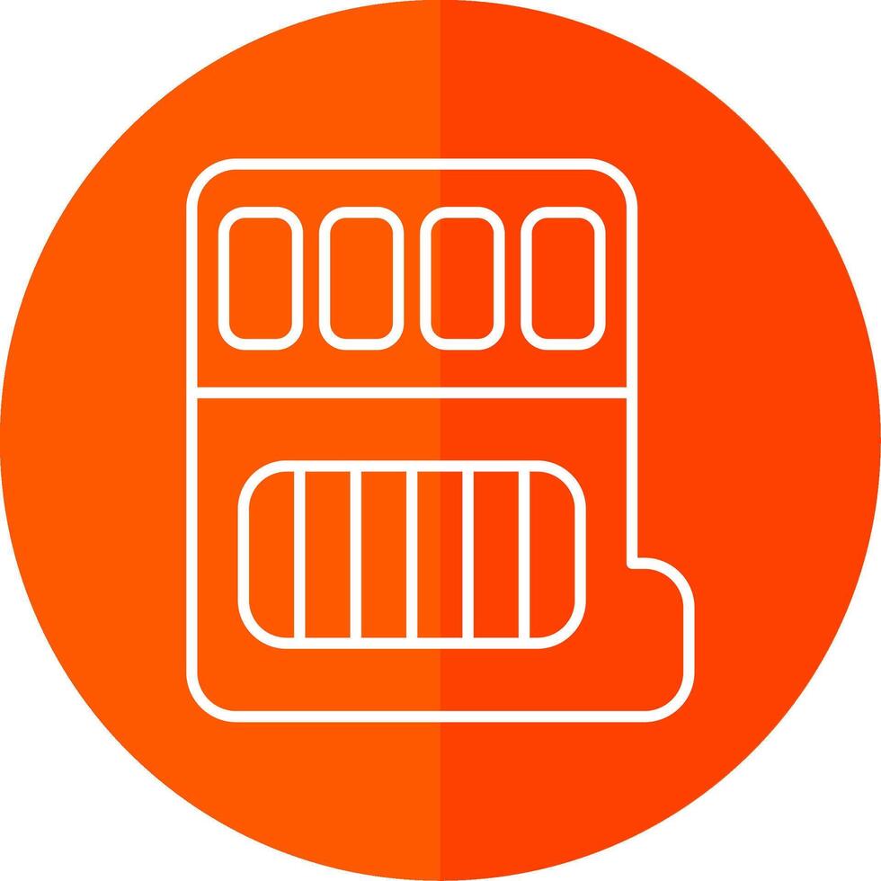 geheugen kaart lijn rood cirkel icoon vector