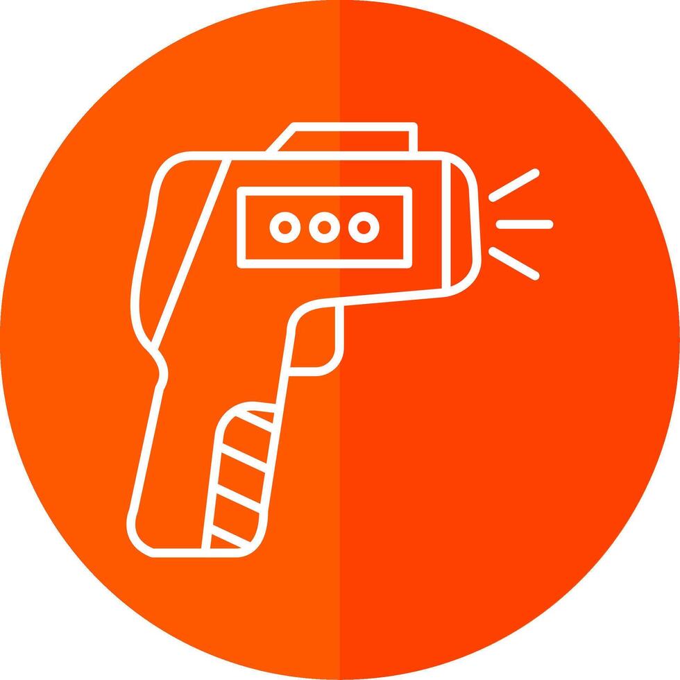 thermometer geweer lijn rood cirkel icoon vector