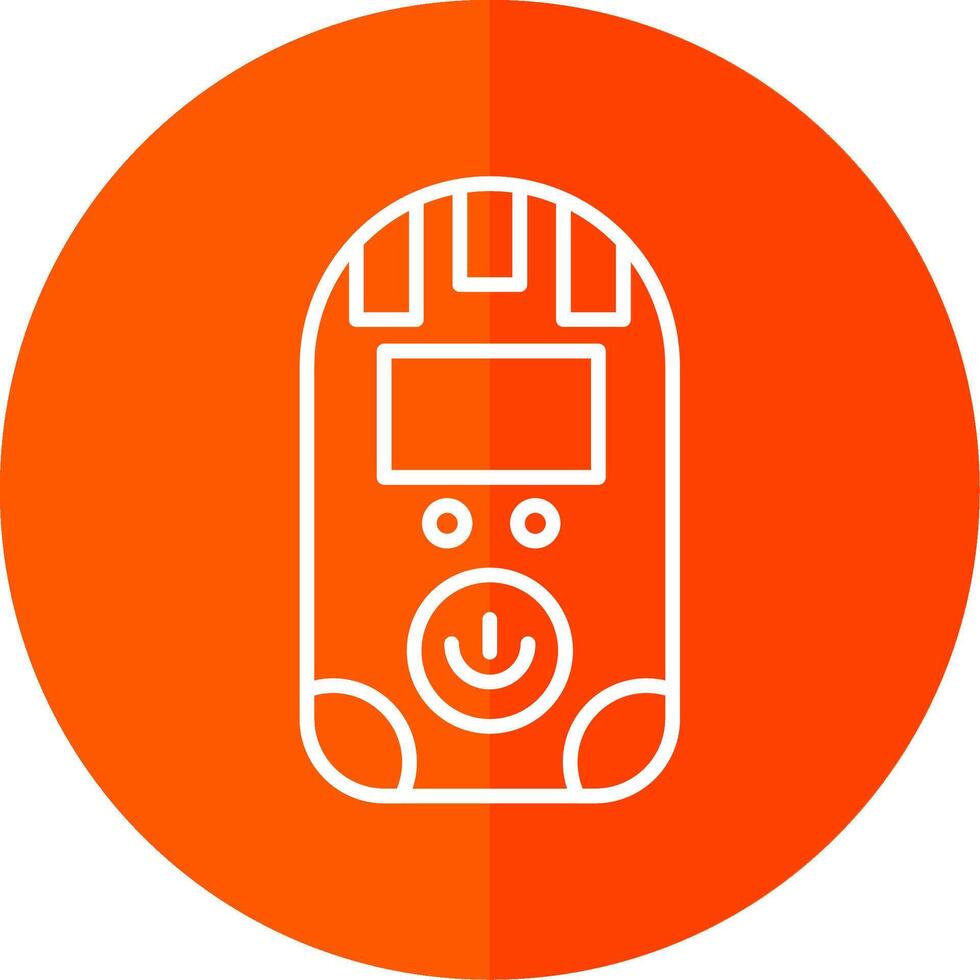 dosimeter lijn rood cirkel icoon vector