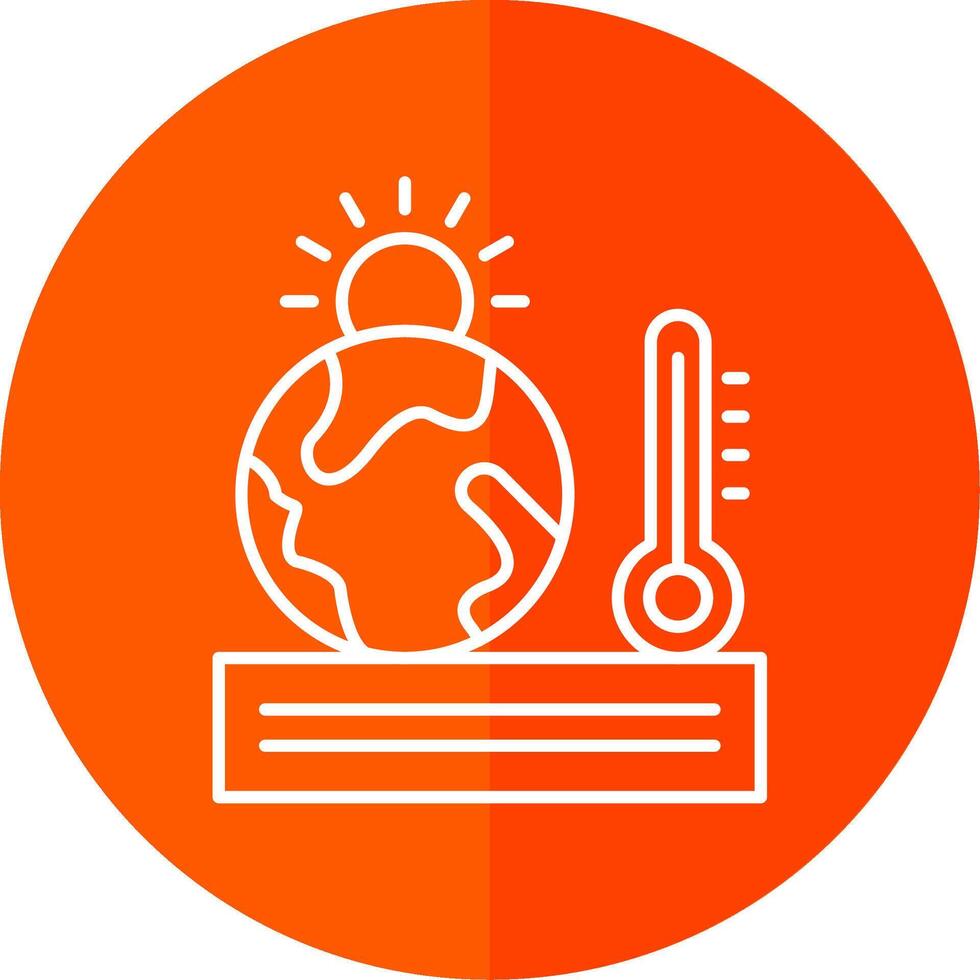 globaal opwarming lijn rood cirkel icoon vector