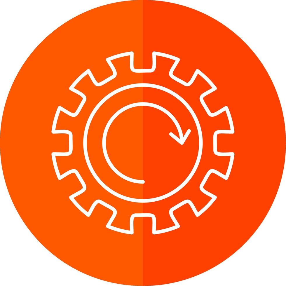 uitrusting wiel tekening lijn rood cirkel icoon vector