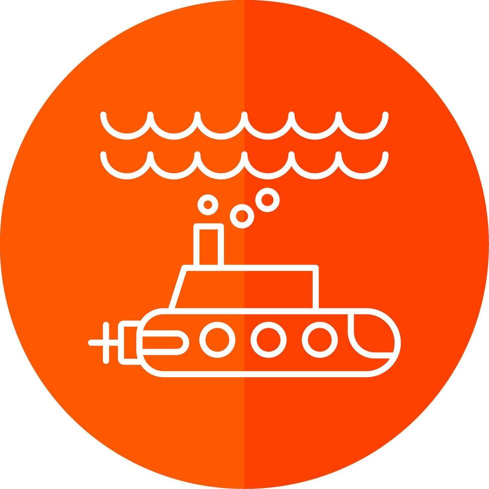 onderzeeër lijn rood cirkel icoon vector